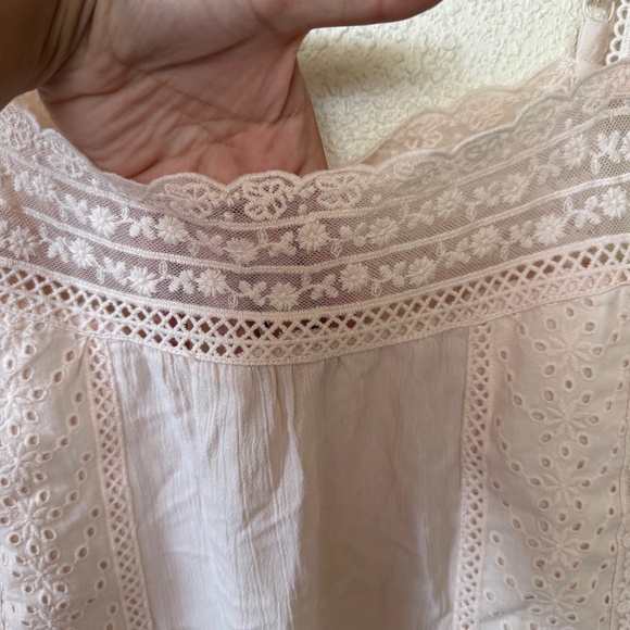 Torrid Cream Lightweight Brushed Cotton Tank Top with Lace Trim Size 1X - Picture 4 of 11